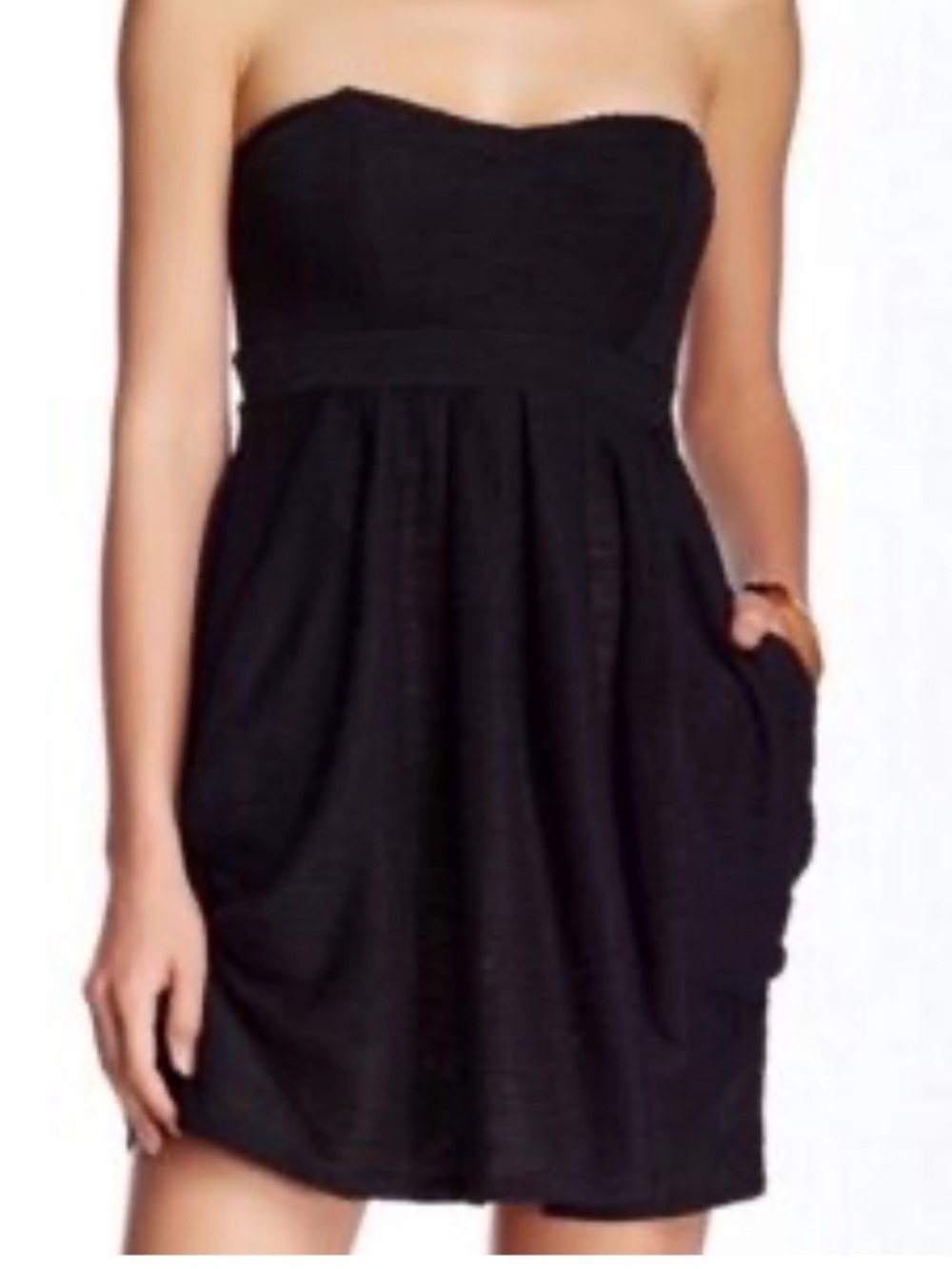 Free People Strapless Black Pocket Sundress